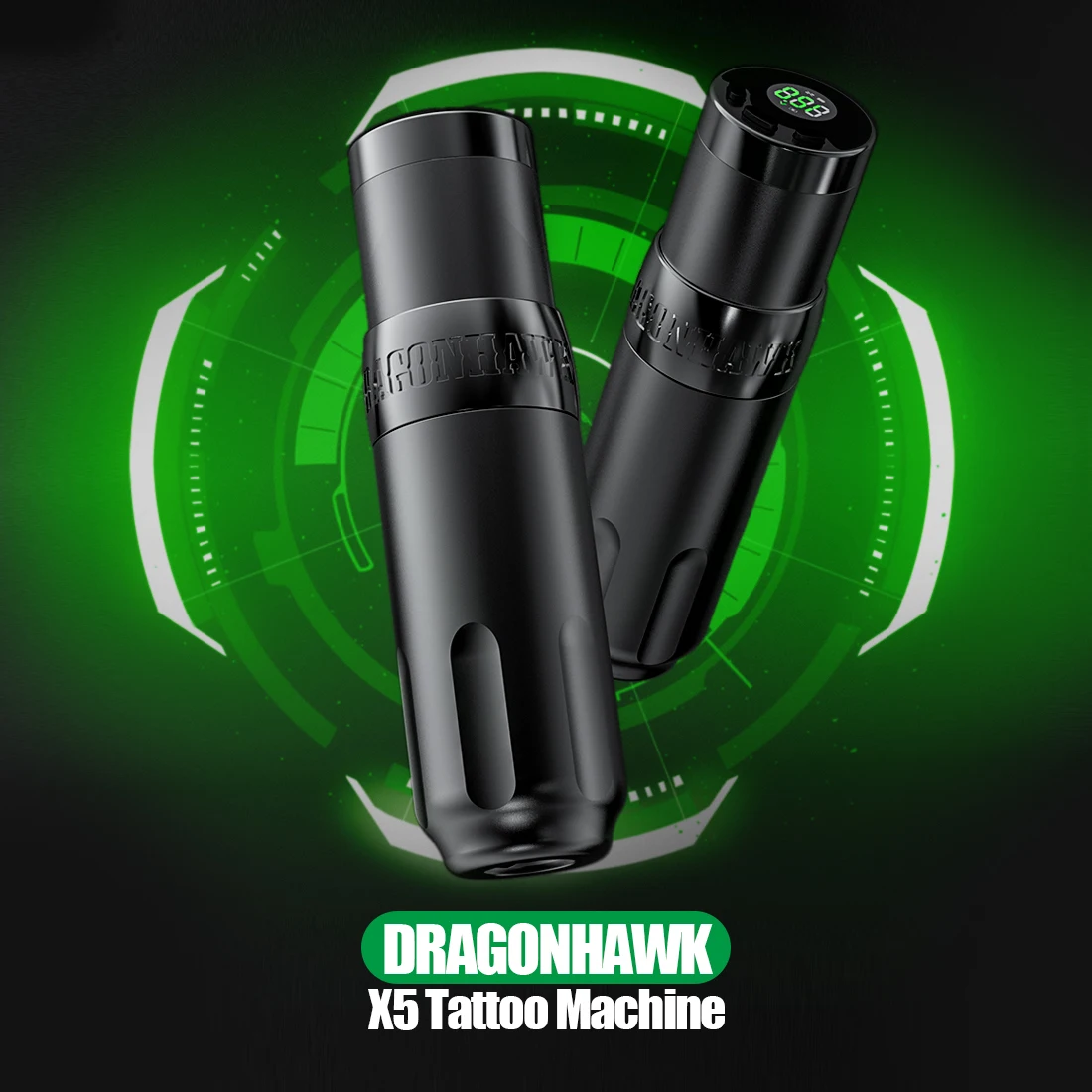 Dragonhawk X5 4.0mm Wireless LED Display Brushless Motor Tattoo Machine Kit Pen Battery Dragonhawk Tattoo Supplies Cartridge Set