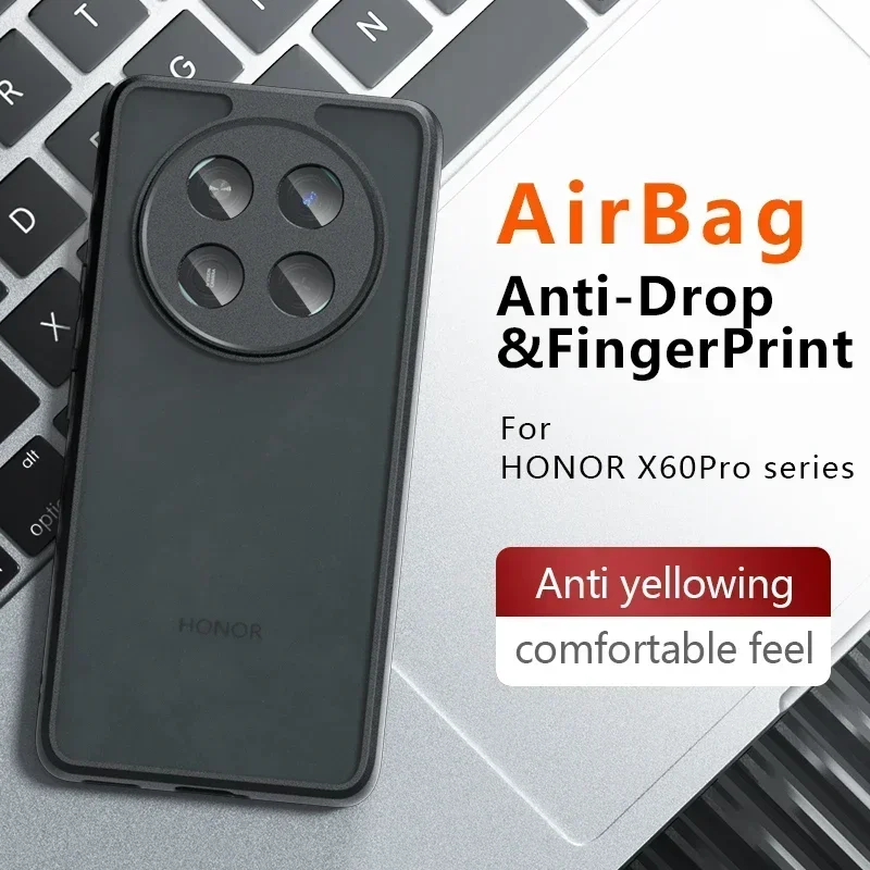 Matte Shockproof Airbag Phone Case with Hard Bumper and Soft Back Cover