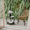 Coffee Table with Open Storage,23" 2-Tier Coffee Side Tables for Small Space, Accent Center Table Circle Sofa End Table 5