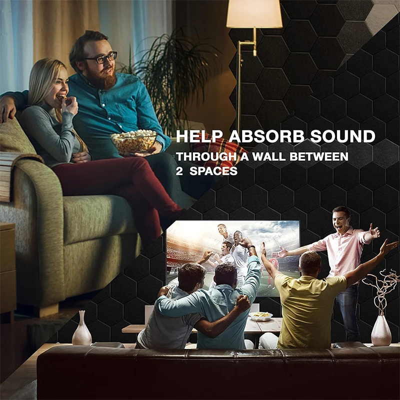12 Pieces Of Sound Insulation Board, High-Density Sound-Absorbing Board Heat-Insulating Flame-Retardant Self-Adhesive Wall Board
