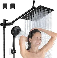 Rain Shower Head with Handheld Spray 8'' Matte Shower Anti-leak High Pressure 1