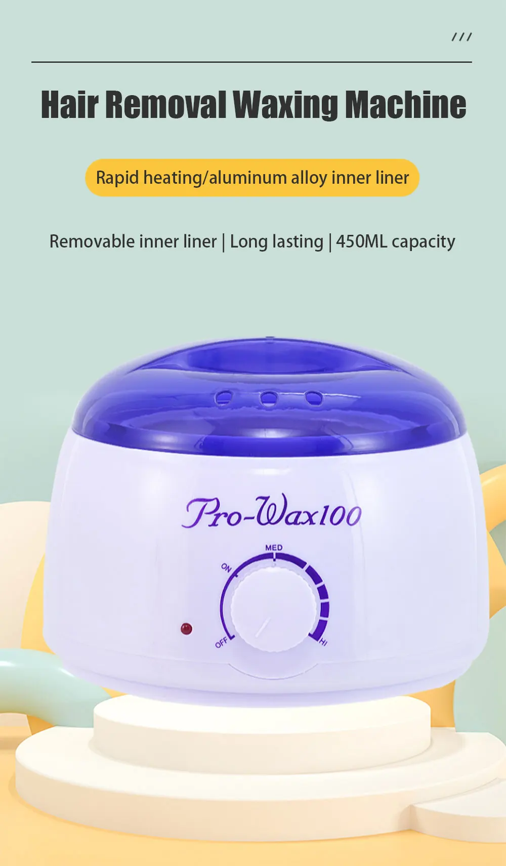 Description Picture 2 of itemPro-Wax100 Therapy Machine Wax Warmer Portable Electric Hair Removal Kit Facial Bikini Area Armpit- Melting Pot Hot Wax Heater