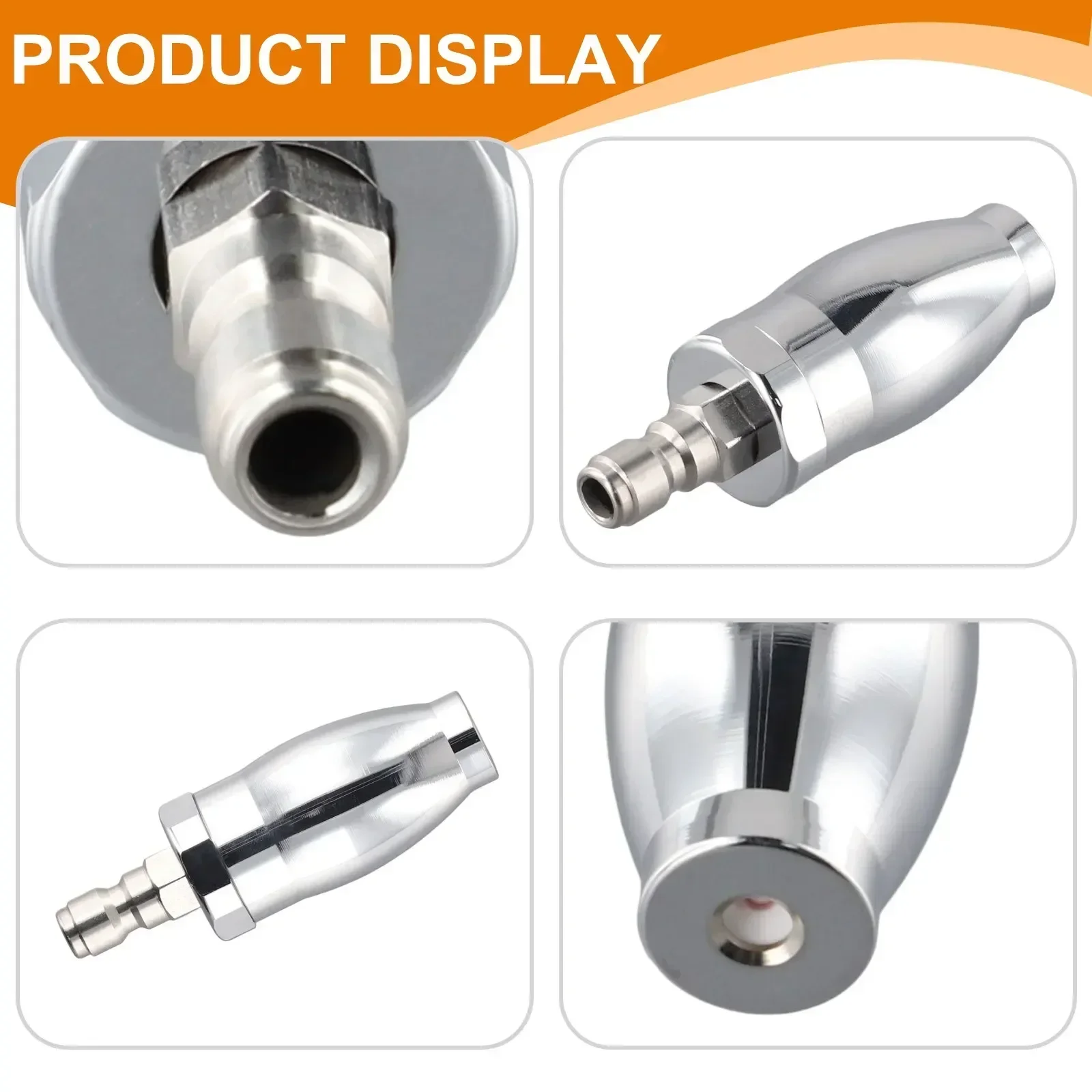 1set Pressure Washer Rotating Turbo Nozzle Spray Degrees 0.25 Inch Quick Connection Stainless Steel Updated Ceramic Core