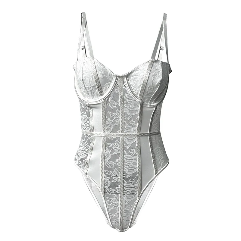 Ladies Bodysuit Light Compression Lace Corset For Sleep