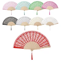 10/30 éventails pliants en bois avec dentelle exquise, personnalisables avec gravure de texte ou logo sur le bois, pour la danse, les mariages, les fêtes et la décoration intérieure 6