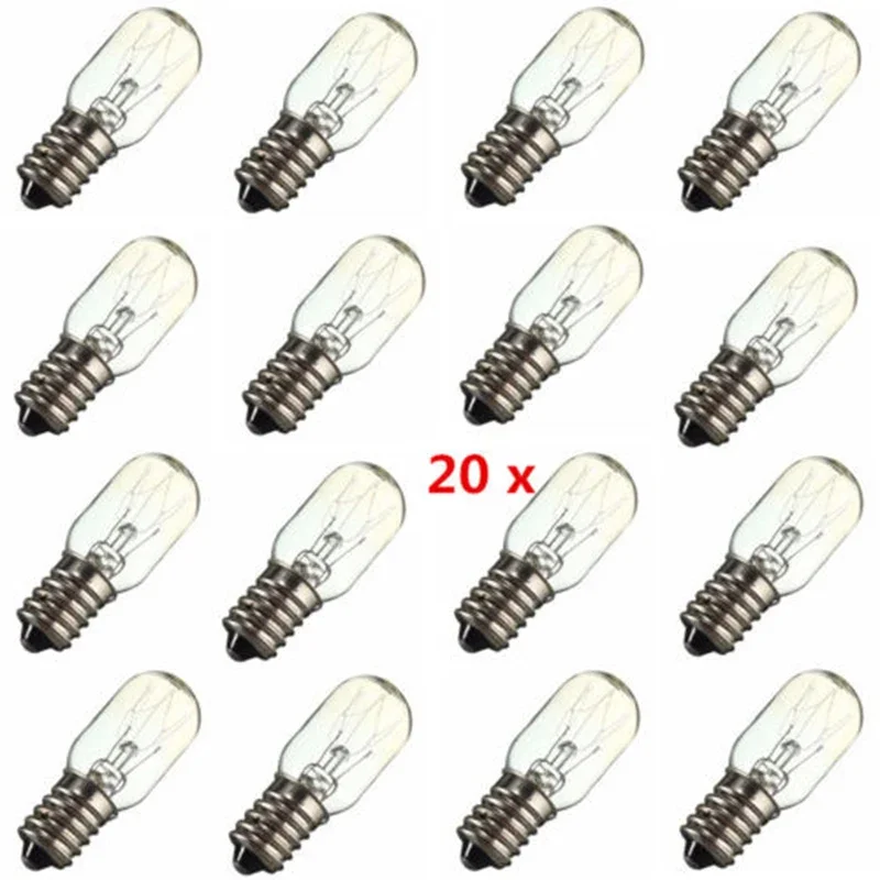 

20PCS E14 15W Lamp Globe Light Refrigerator Bulb Replacement AC220V-240V Retro Ampoule Vintage Incandescent Home Lighting System