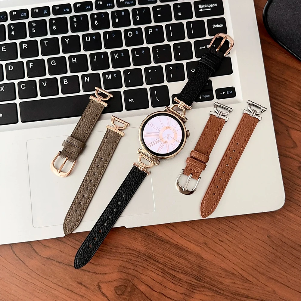 Elegant Women's Leather Watch Strap - Slim Bracelet Wristband