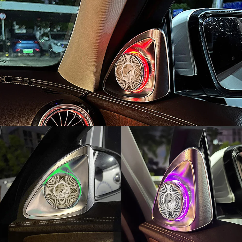 메르세데스 벤츠 W213 W205 X253 GLC W222 C/E/S-클래스 7/64 컬러 차량용 트레블 혼 리핏 앰비언트 라이트 4D 트위터 회전 스피커