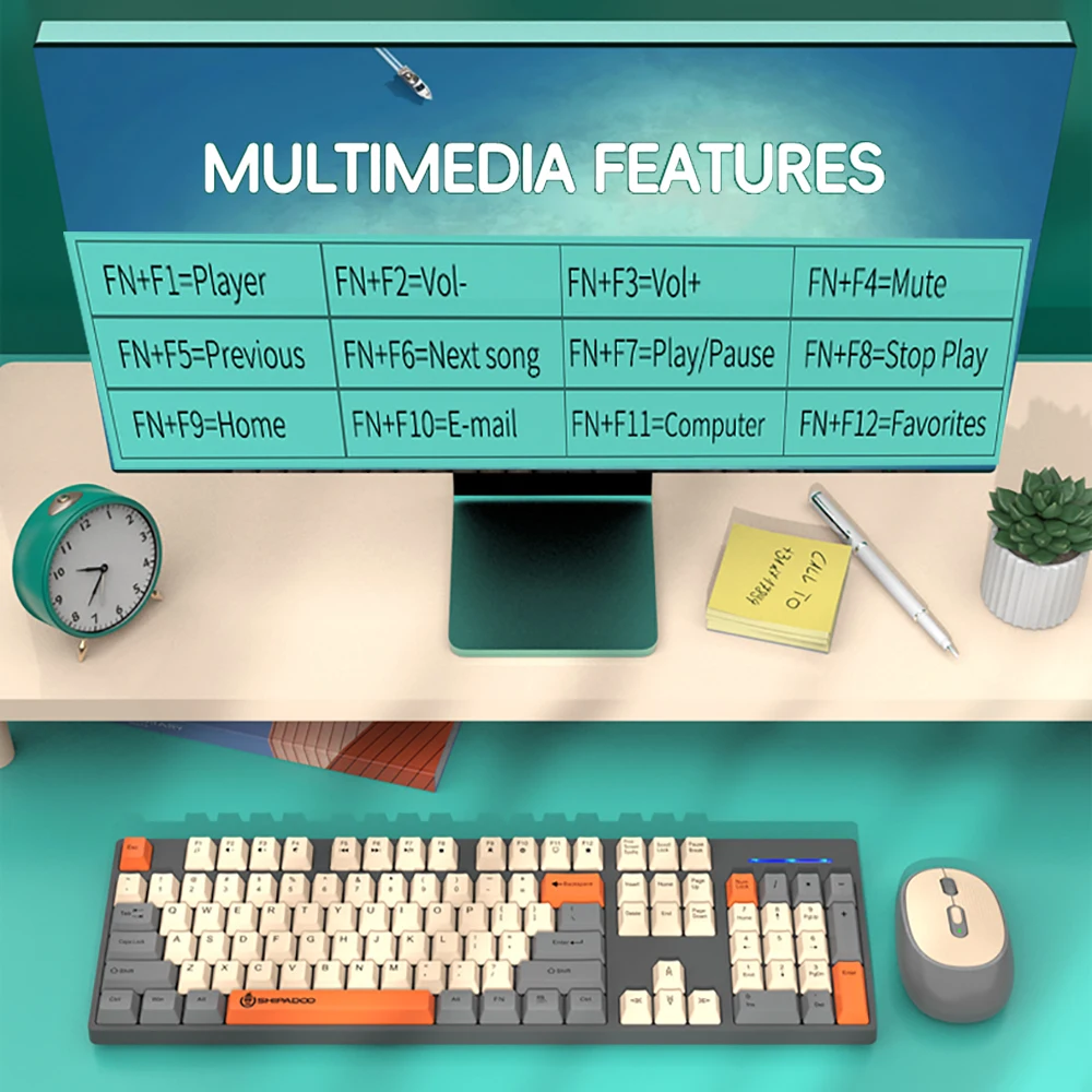 2.4G Wireless Keyboard and Mouse Set Gaming Wireless Keyboard Mouse Combo Wireless Mouse for Laptop Desktop PC Accessories