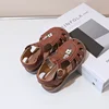 Traditional Chinese Embroidery Kids Shoes for Girl Sandals Summe Retro Princess Shoes Roman Style Girls Leather Shoes Kid F05173 4