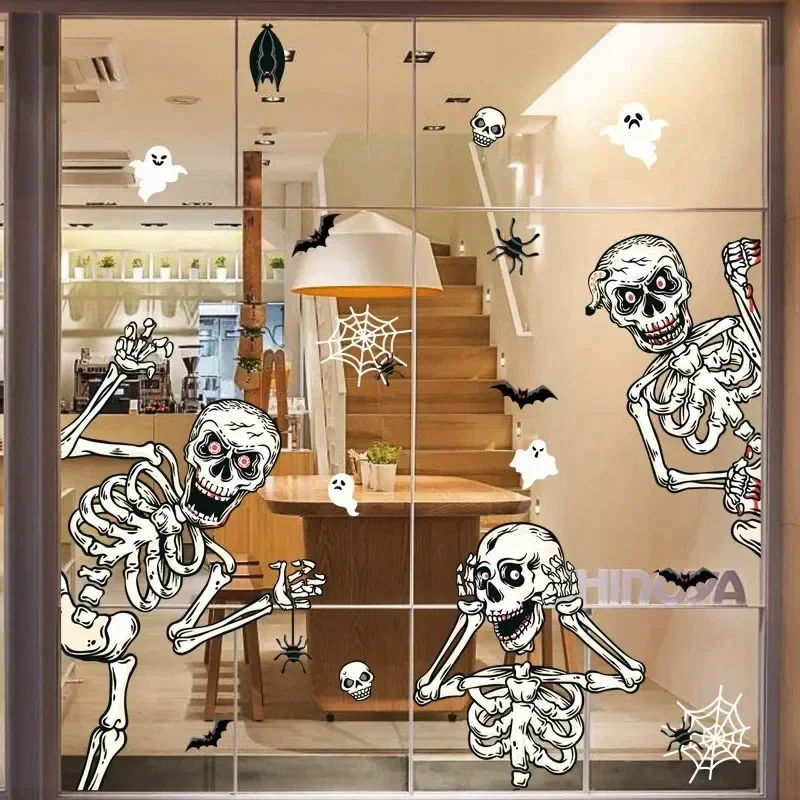 

Halloween Window Hanging Skeleton Ghost Window Sticker Decoration Ghost House Glass Wall Ghost House Party Supplies