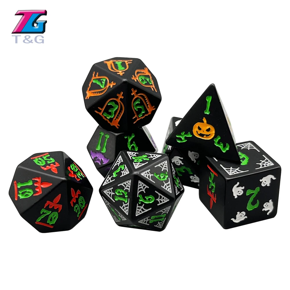

Набор многогранных кубиков для игр, развлечений на Хэллоуин, подарок, D4-D20, 7 шт.