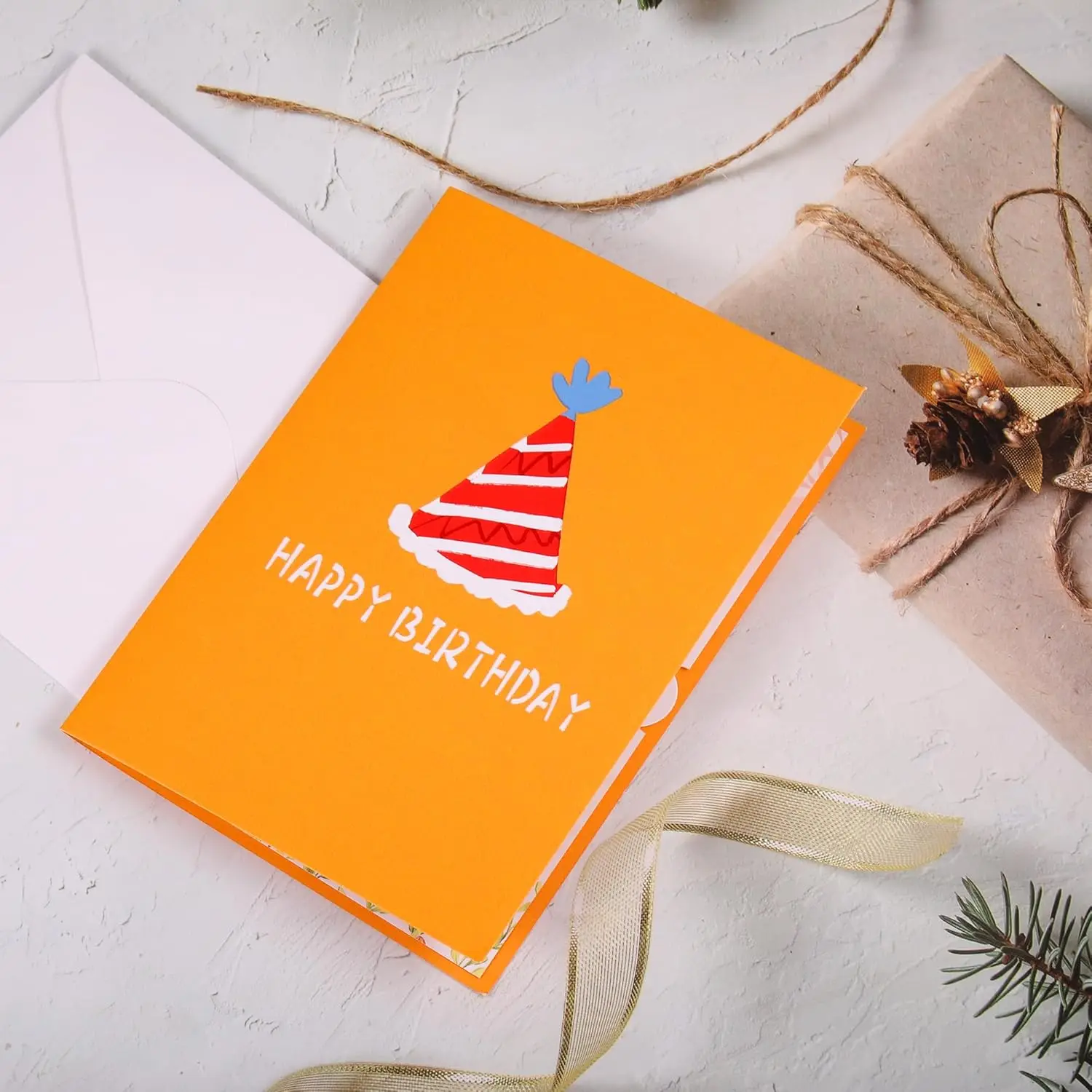 Funny Cat Farting Confetti 3D Pop Up Birthday Card, 7" x 5.1"-Includes Envelope and Note Label, Perfect for Birthday, Festival