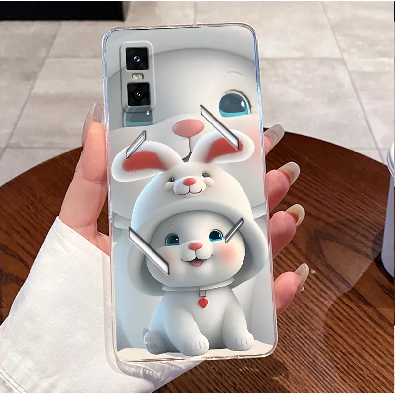 Clear Silicone Cute Love Rabbit Cartoon Luxury Phone Case Cover