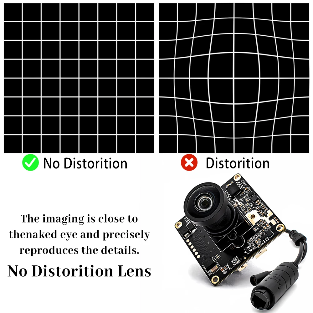 4K IP Camera Module 8MP 30FPS Webcam Board HD No Distortion Lens Human Motion Detection Onvif RTSP Security Protection For Drone 3