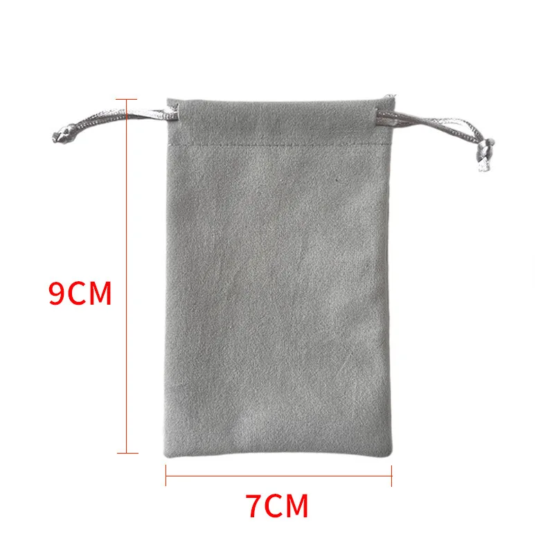 10Pcs Grey Drawstring Velvet Drawstring Pocket Jewelry Dust-proof Storage Bag Dust-proof Velvet Bag