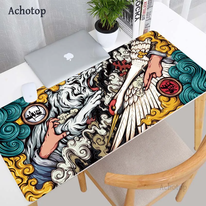 

Mouse Pad Office Computer Desk Mat Table Big Lockedge Gamer Chinese Style Laptop Cushion Desk Mat Gamer Dragon Mousepad Mat
