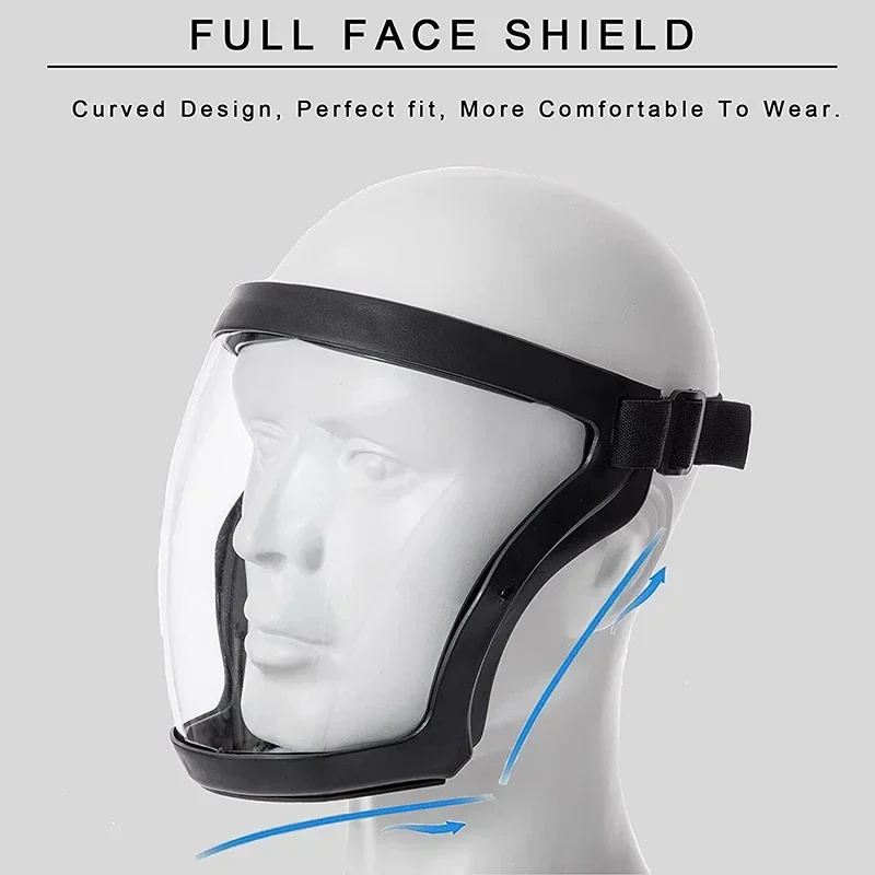 Transparent Protective Full Face Shield Oil-splash Proof Mask Splash-proof Facial Shield Protection Face Cover Kitchen Tools