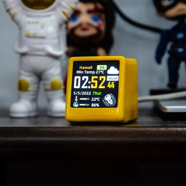 GeekMagic Super Cool Mini WiFi Desktop Weather Digital Clock Station with IPS LCD Screen Gadget for Decoration 1