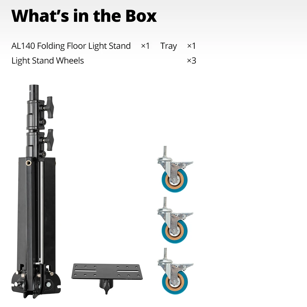 Teleprompter bracket AL140 wheeled light frame for live streaming T22 teleprompter board retracted folded and thickened tripod