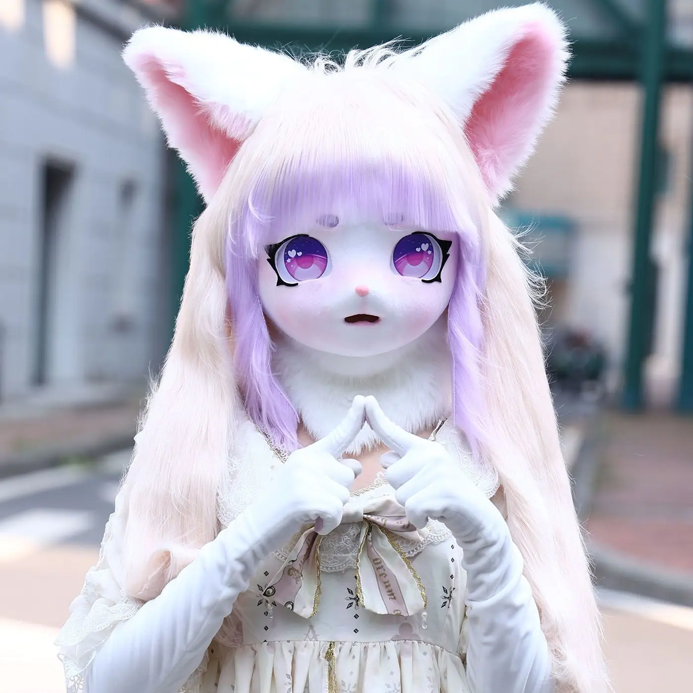 Cosplay Costumes Kigurumi Pajamas Fursuit Kigurumi Animal Headset Furry Cosplay Actor's Headgear Comiket Furry Kig Cat Rabbit Doll Beast Mask Cosplay Costume