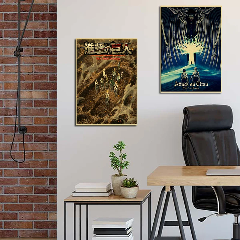 Cartaz Japonês Clássico Anime Attack on Titan, Decoração do Quarto,  Adesivos de Parede, Shingeki no Kyojin The Final Season, Parte 2, Novo,  2022 - AliExpress