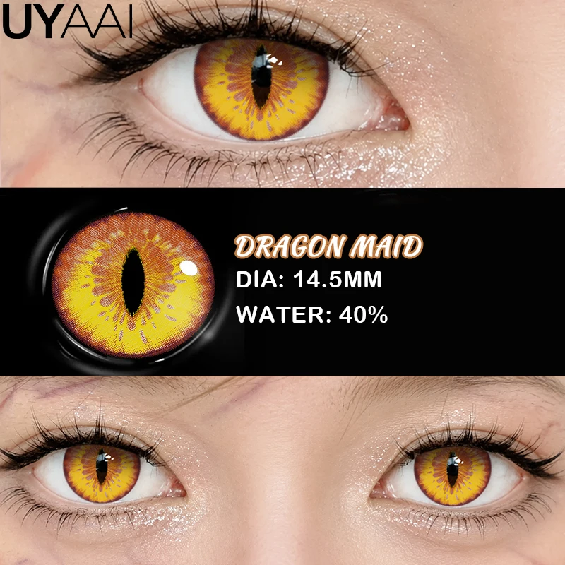 Vibrant Red Halloween Cosplay Contact Lenses - 14.5mm Anime-Inspired Cosmetic Eye Color Enhancers
