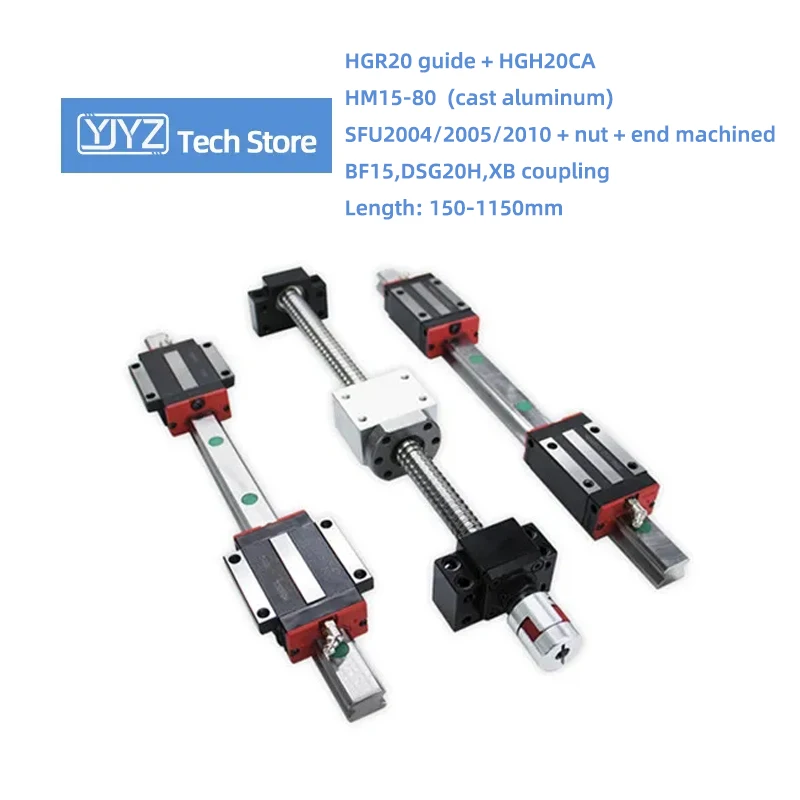 

HGR20 рельсы HGH20CA слайдер SFU2004/2005/2010 шариковый винт с гайкой длиной 150-1150 мм стандартная (литой алюминий) BF15 DSG20H муфта