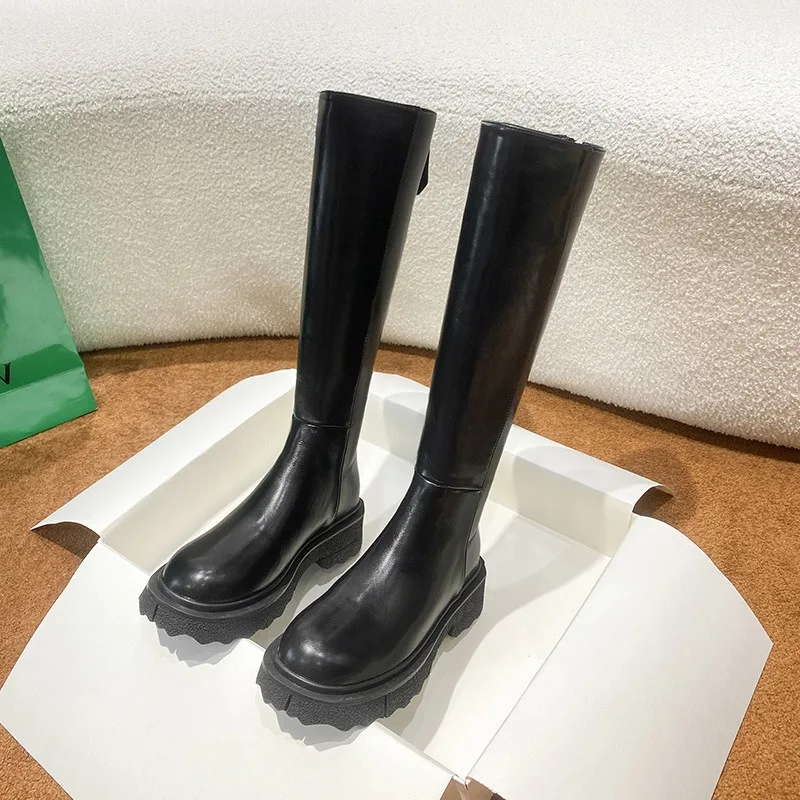 Long Tube Boots for Women in 2024 Fashion Thick Soled Heels Women Knight Boots Slim Temperament Shoes for Womens 41-181