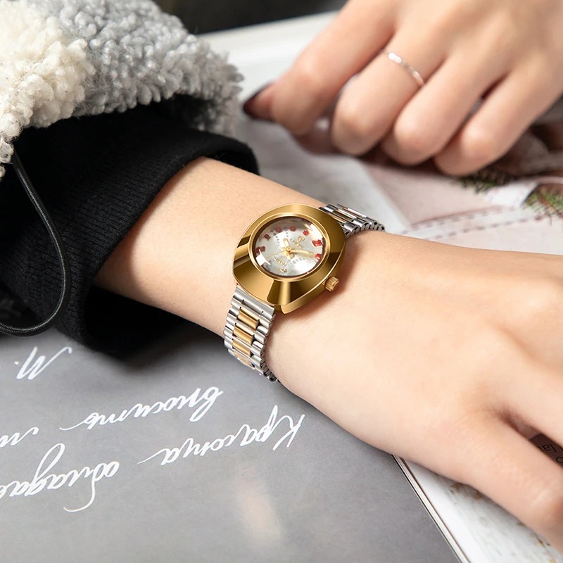 New Fashion Ladies Watch Top Brand Casual Japanese Quartz Watches Gold  Stainless Steel Waterproof  Women Male Clock Wristwatch 2