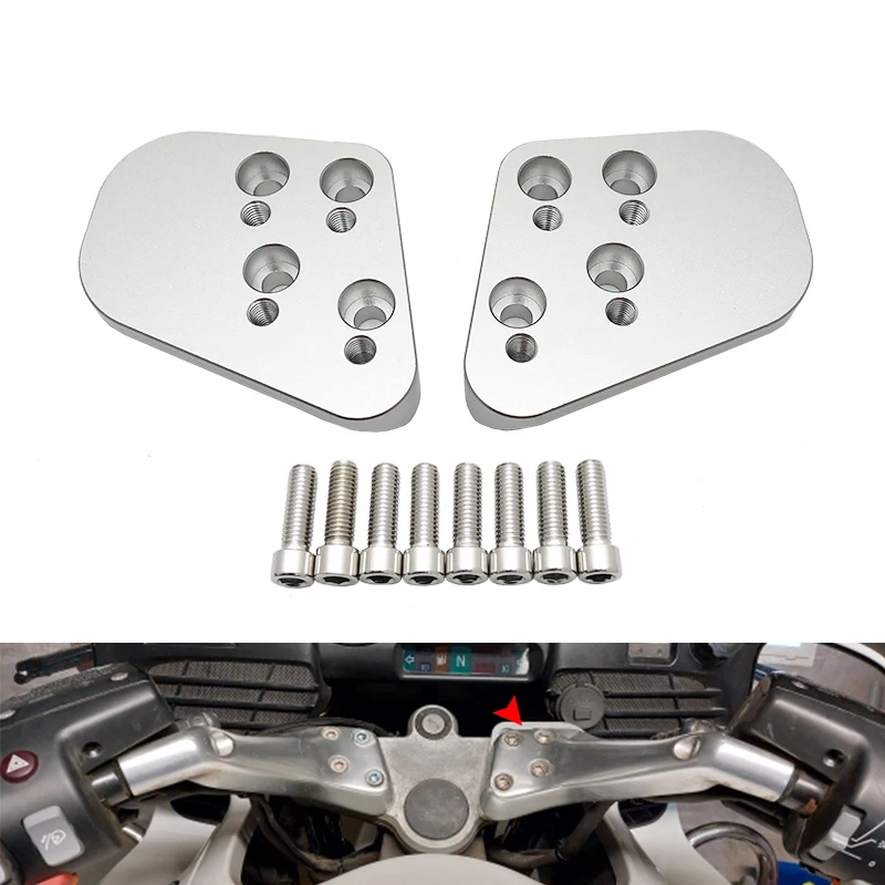 Riser Manubrio Argento Per Bmw R1100R R1100Rt R1150R R1150Rt R1200Rt R1100 R R1100 Rt R1150 R R1150 Rt R1200 Rt Moto