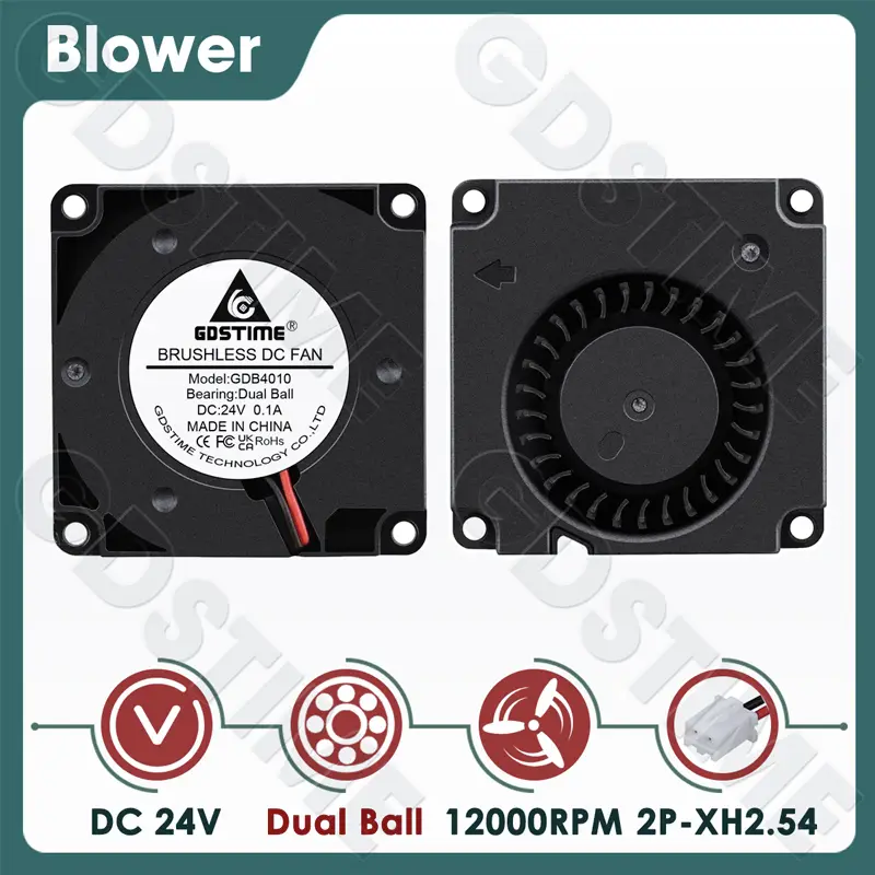 Gdstime 4010 Fan 24V 12V 5V 40MM*10MM DC Brushless Blower Fan 40MM Radial Fan 4CM Turbo Radiator for 3D Printer Accessories Part image 7
