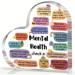 Inspirational Heart Acrylic Sign for Mental Wellness Spaces (C)