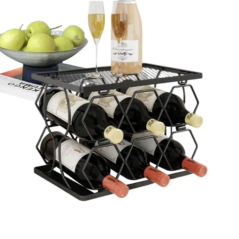 

Wine Bottle Holder Stainless Steel Bottle Holder Foldable Red Wine Rack Space Save Wine Rack Holder For Wine Cellars Red Wines