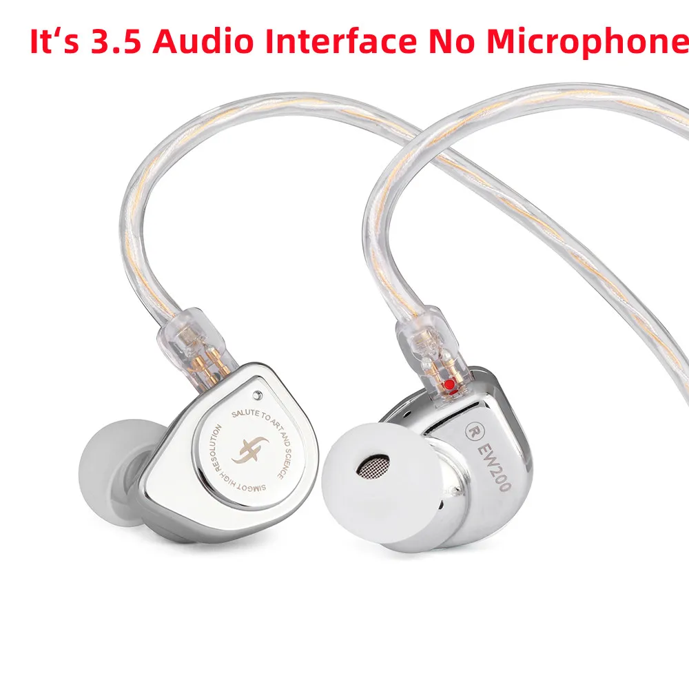 SIMGOT EW200 HiFi 이어폰 SCP 10mm Diaphragm Dual-Magnetic-Circuit Dual-Cavity Dynamic Driver In-Ear Ear