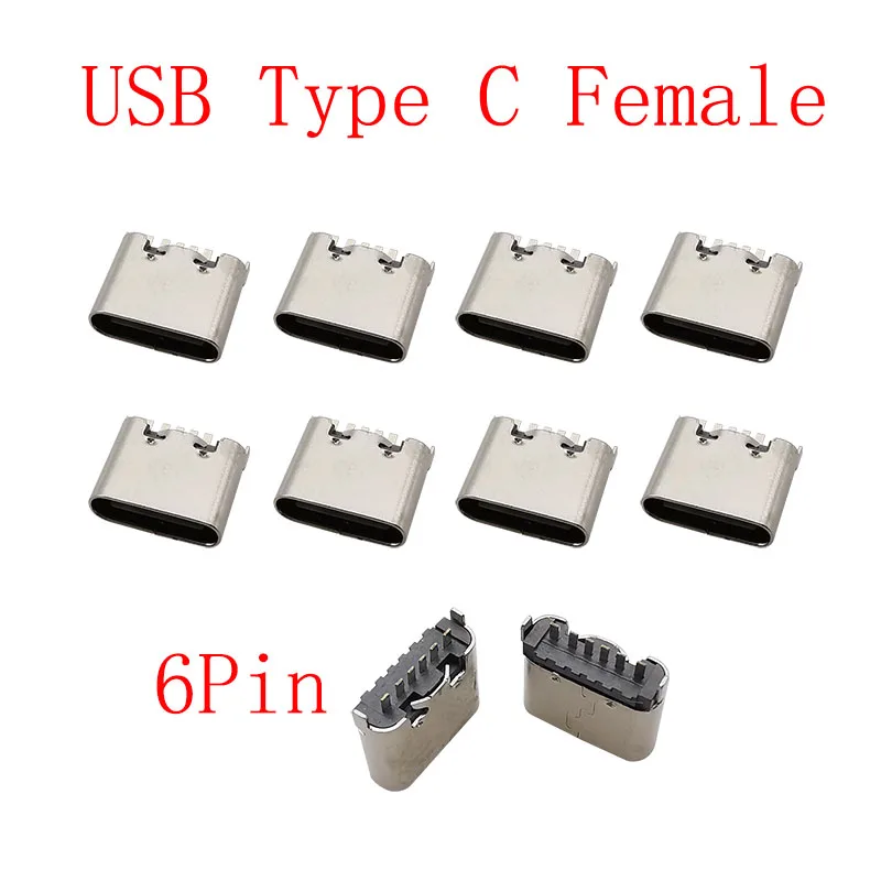 USB Type C Female Jack Charging Port Connectors - Pack of 10