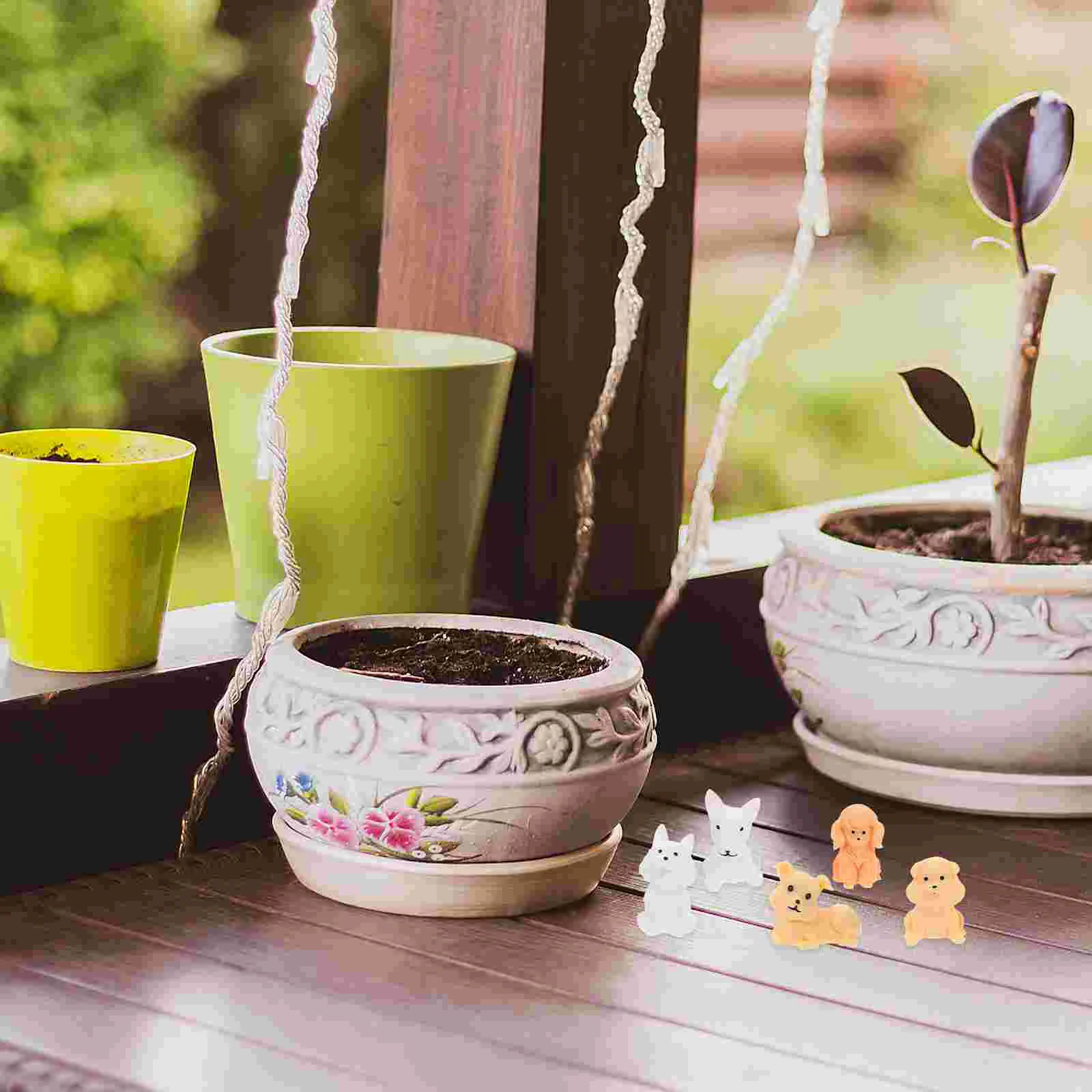 

Miniature Gardening Ornaments Puppy Figurines Realistic Animal Figures Resin Toy Cartoon Bulk Microlandscape Dog Crafts