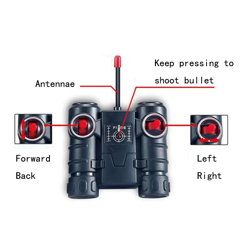 RC Battle Tank Shoot BB Bullets Remote Control Shooting Tank USB Charge With LED Sound Military War Game Electronic Car Boy Gift 4