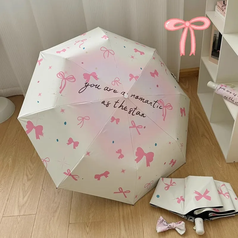 Gradient Love Ins Wind Automatic Umbrella Sun Rain Dual-purpose Sunshade Sun Protection UV Anti-Volk Nickel Umbrella Folding