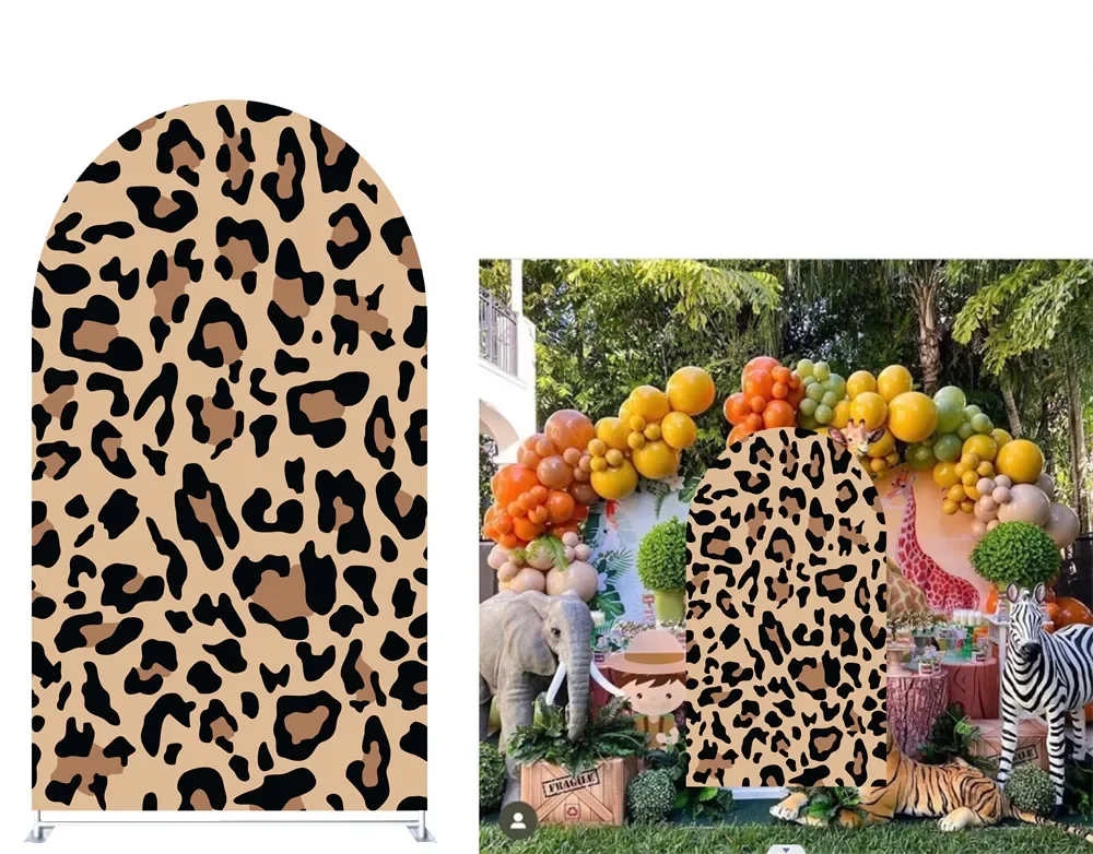 

Фоны с леопардовым принтом для вечеринок, изогнутые панели, реквизит для украшения свадьбы, дня рождения