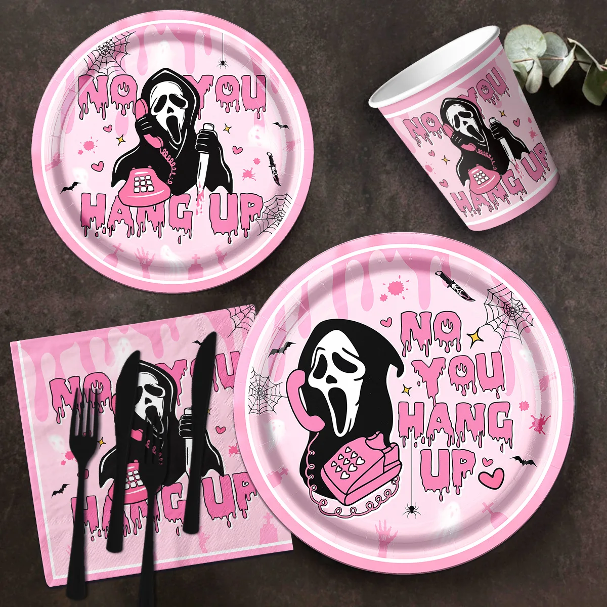 Set Decorazioni Compleanno Halloween Rosa E Nero – Palloncini, Striscione, Topper E Decorazioni Per Tema Fantasma E Pipistrello