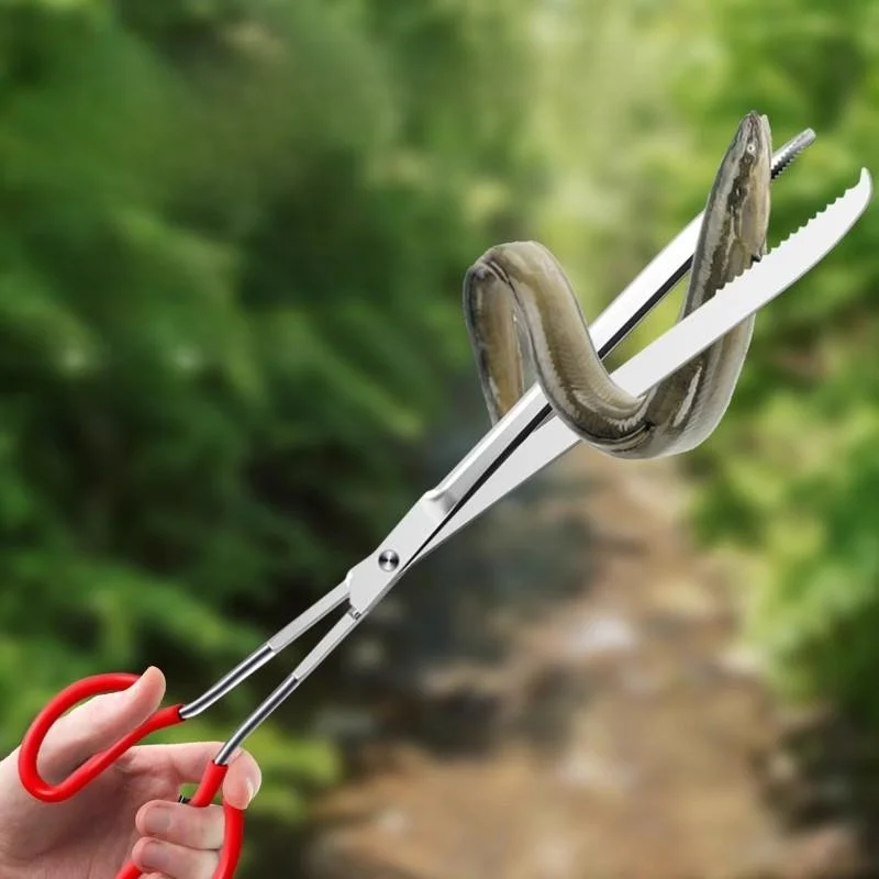 스테인레스 스틸 두꺼운 낚시 클램프 해산물 잡는 도구 노란색 갈치와 진흙물고기를 잡기 위한 미끄럼 방지 특수 용도 도구