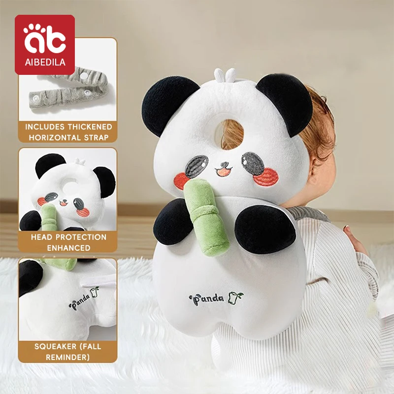 Baby Walkers Head Protection Cushion Animals Plush Pad Adjustable Straps Baby Protective Pad Showering Gift for Toddler Children