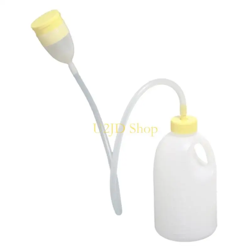 U2JD Portable Urinals Unisex Urinal Bottle Spill Proof Reusable Pee Bottle Camping Toilet Thicken Potty Long Tube with Lid