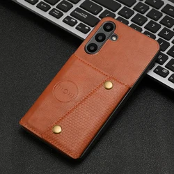 Versatile Card Holder Phone Case with Kickstand - Shockproof Protective Cover for Galaxy A36 (Brown)