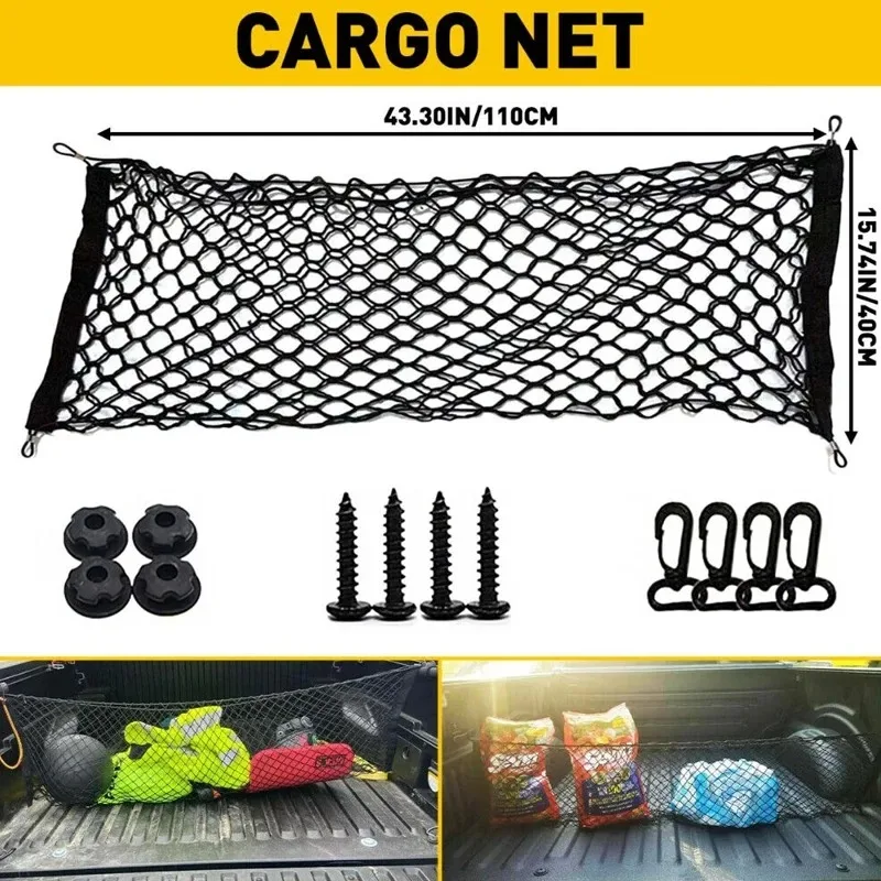 Universal Large Elastic Mesh Cargo Net for Vehicle Storage and Organization