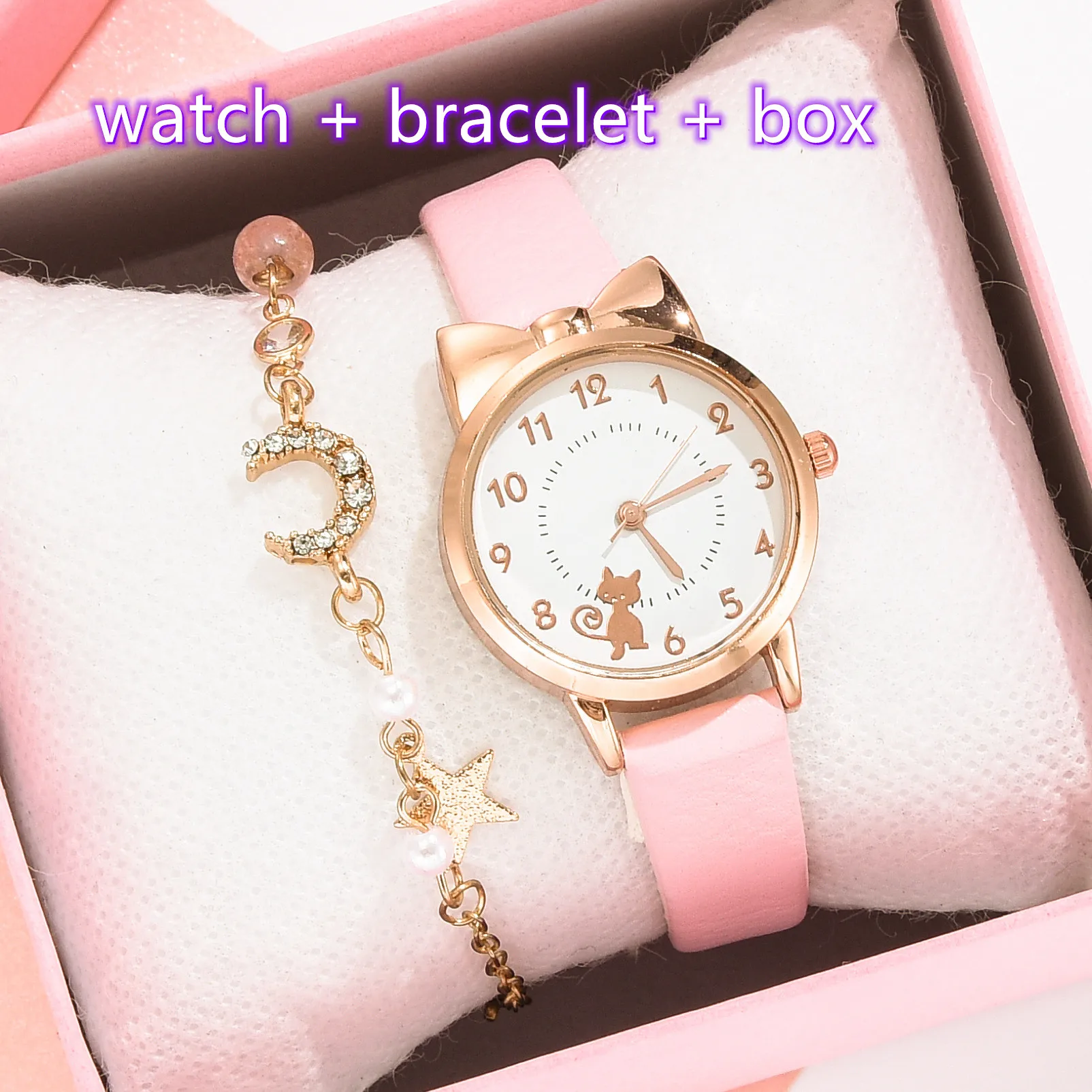 Watch Child Girl Watches | Girls Fashion Watch Cat | Watch Bracelet Box ...