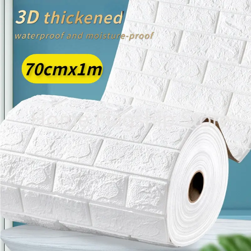 3D Thickened Self-Adhesive Waterproof Brick Pattern Wall Sticker DIY Decorative Wallpaper Bedroom Home Wall Decoration 2024