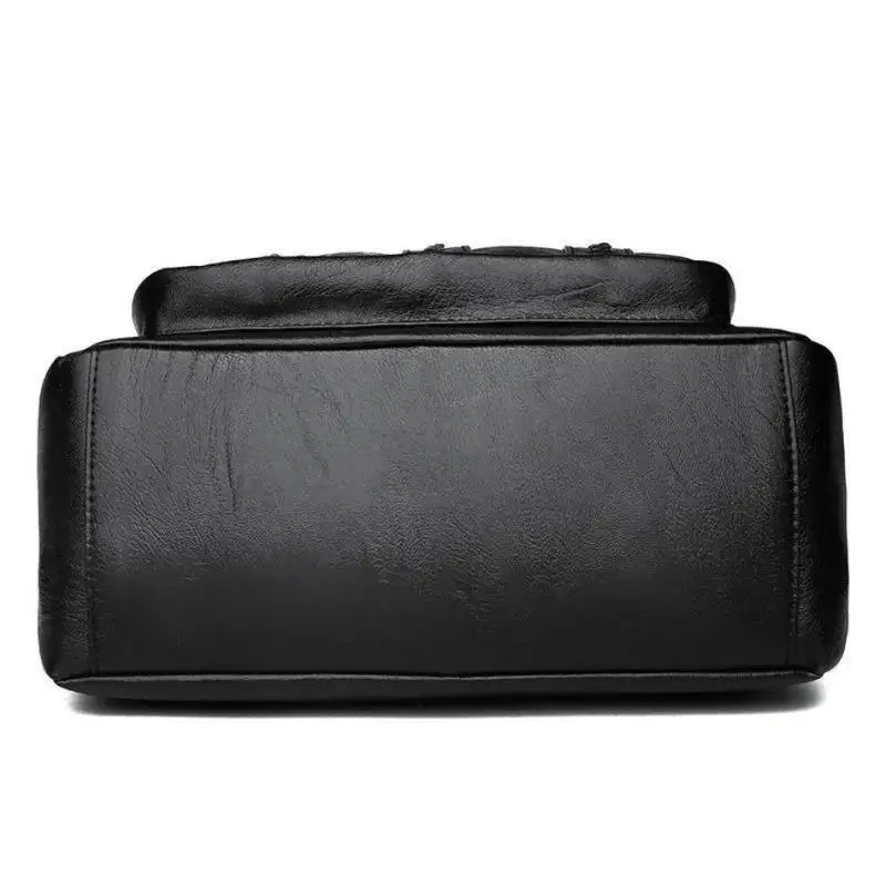 New Ladies Bags PU Single Shoulder Messenger Bag Soft Surface Zipper Women Crossbody Simple Gorgeous Black Shopping Handbags