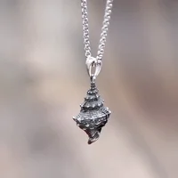 Unique Stainless Steel Seashells Conch Pendant Necklace Punk Sea Shell Necklace For Men Women Fashion Beach Surfing Jewelry Gift 1